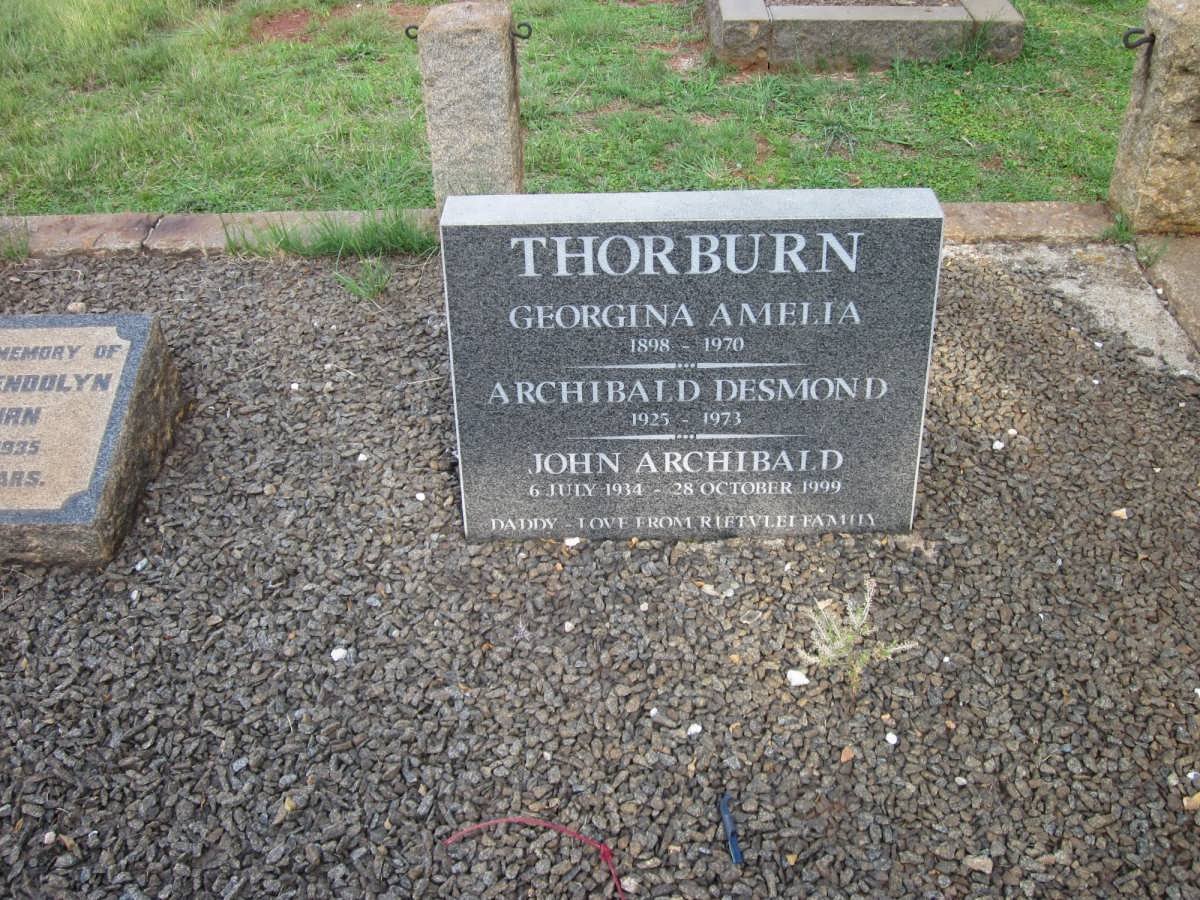 THORBURN Georgina Amelia 1898-1970 :: THORBURN Archibald Desmond 1925-1973 :: THORBURN John Archibald 1934-1999