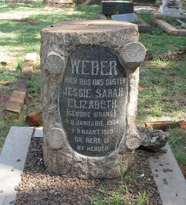 WEBBER Jessie Sarah Elizabeth nee BRANS 1904-1929