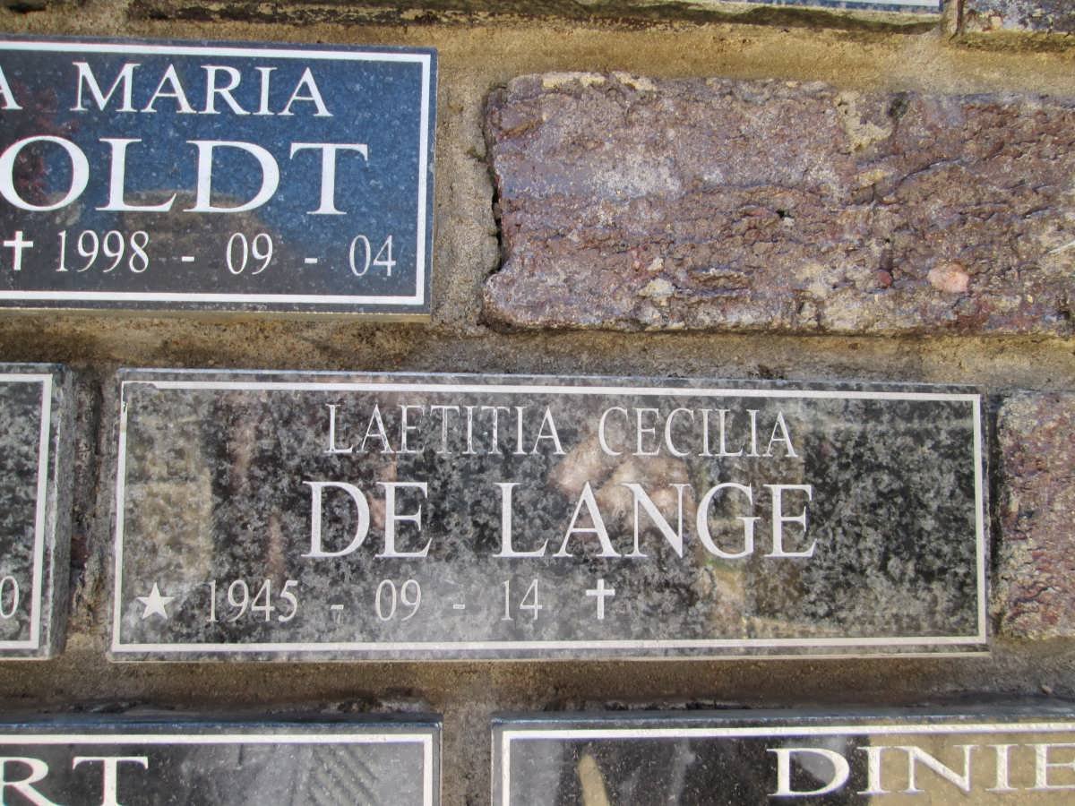LANGE Laetitia Cecilia, de 1945-