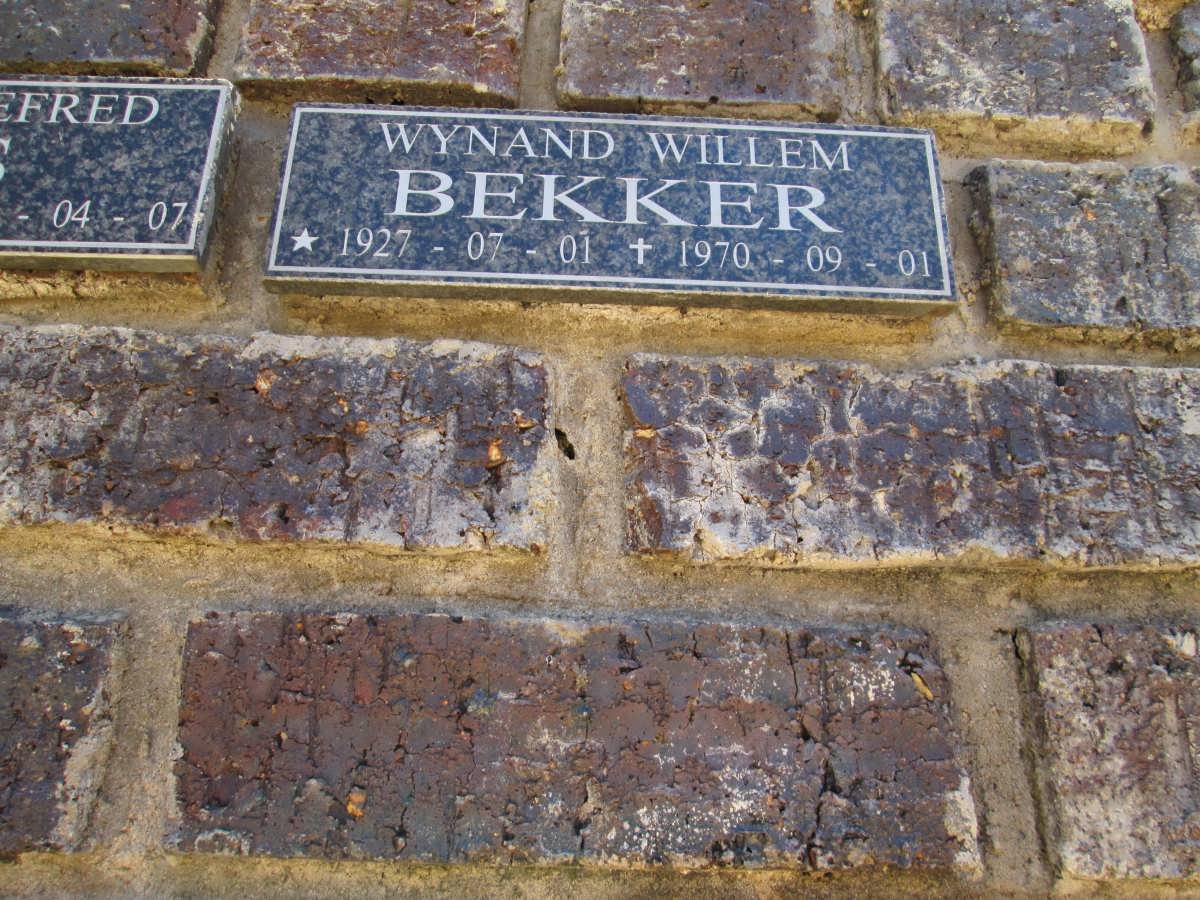BEKKER Wynand Willem 1927-1970