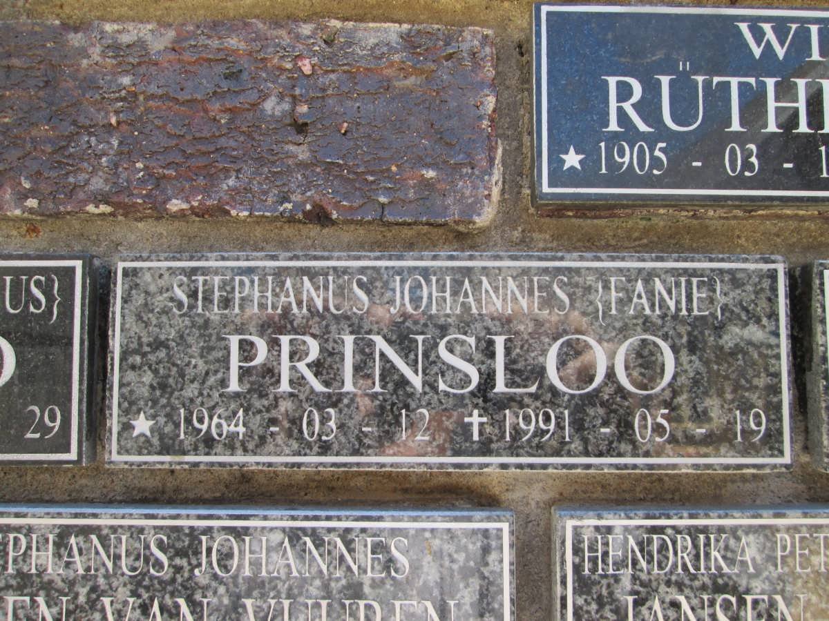 PRINSLOO Stephanus Johannes 1964-1991