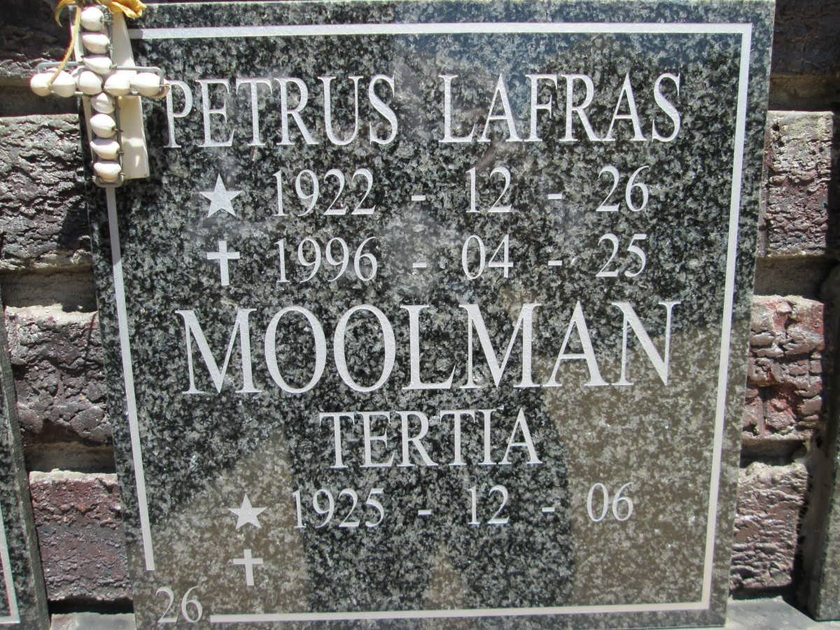 MOOLMAN Petrus Lafras 1922-1996 &amp; Tertia 1925-