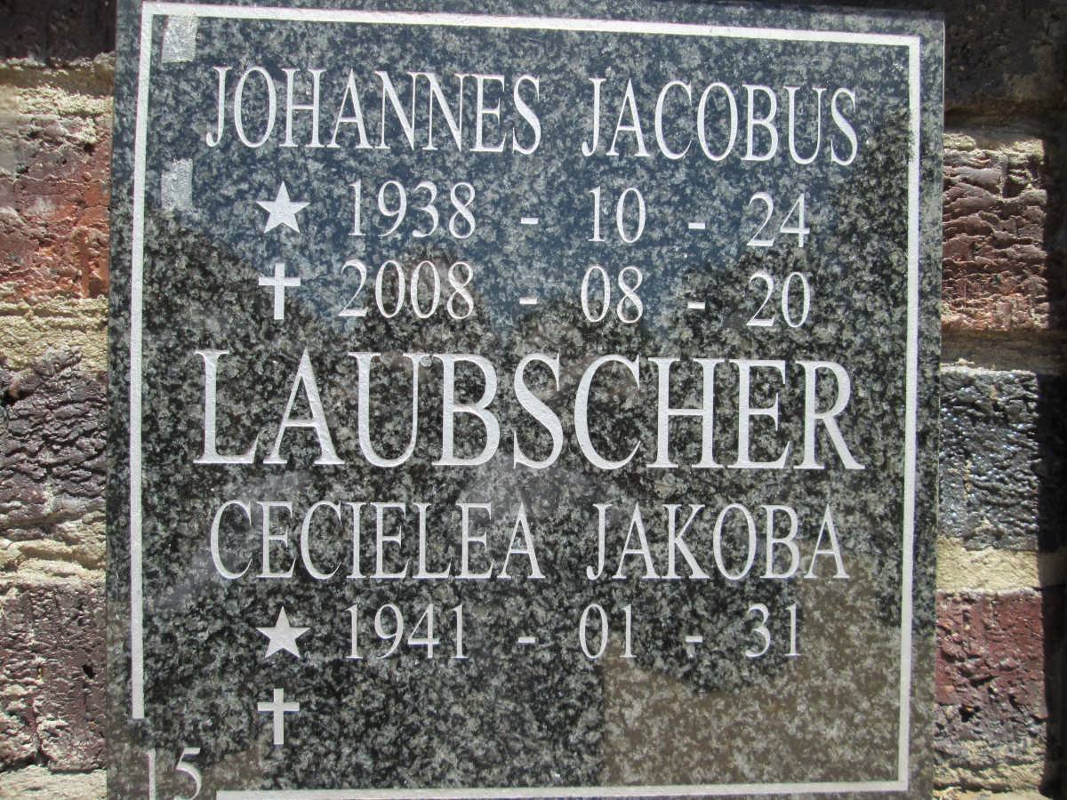 LAUBSCHER Johannes Jacobus 1938-2008 &amp; Cecielea Jakoba 1941-
