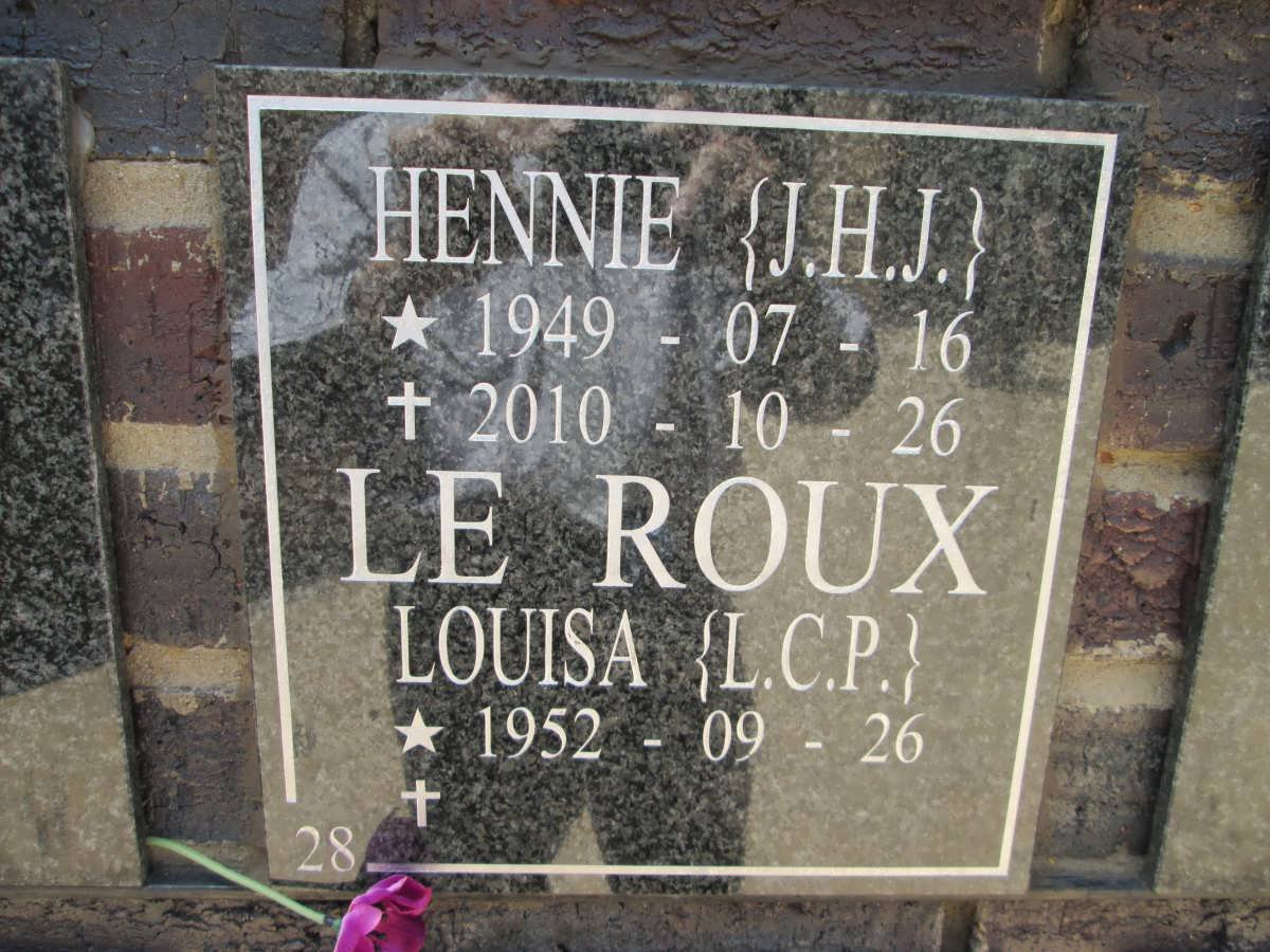 ROUX J.H.J. 1949-2010 &amp; L.C.P. 1952-