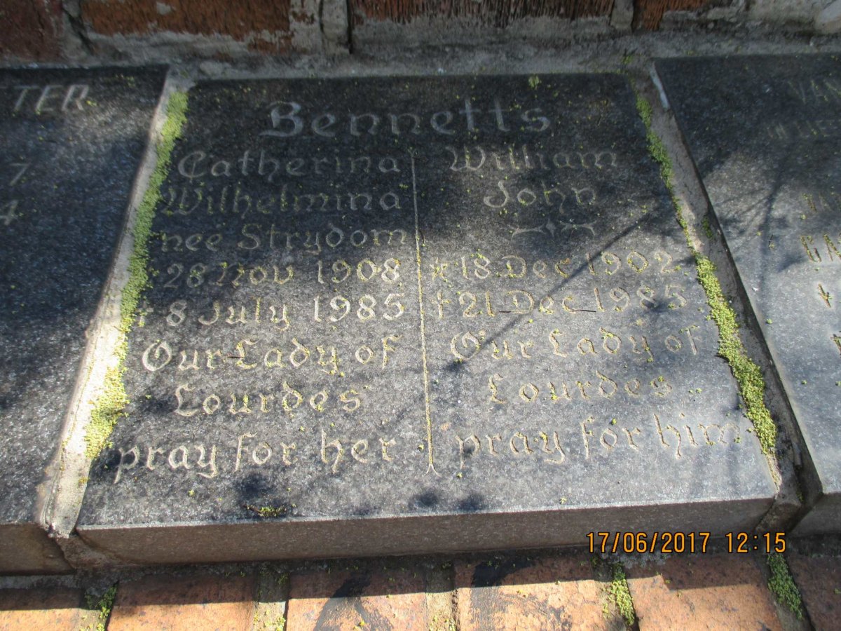 BENNETTS William John 1902-1985 &amp; Catherina Wilhelmina STRYDOM 1908-1985