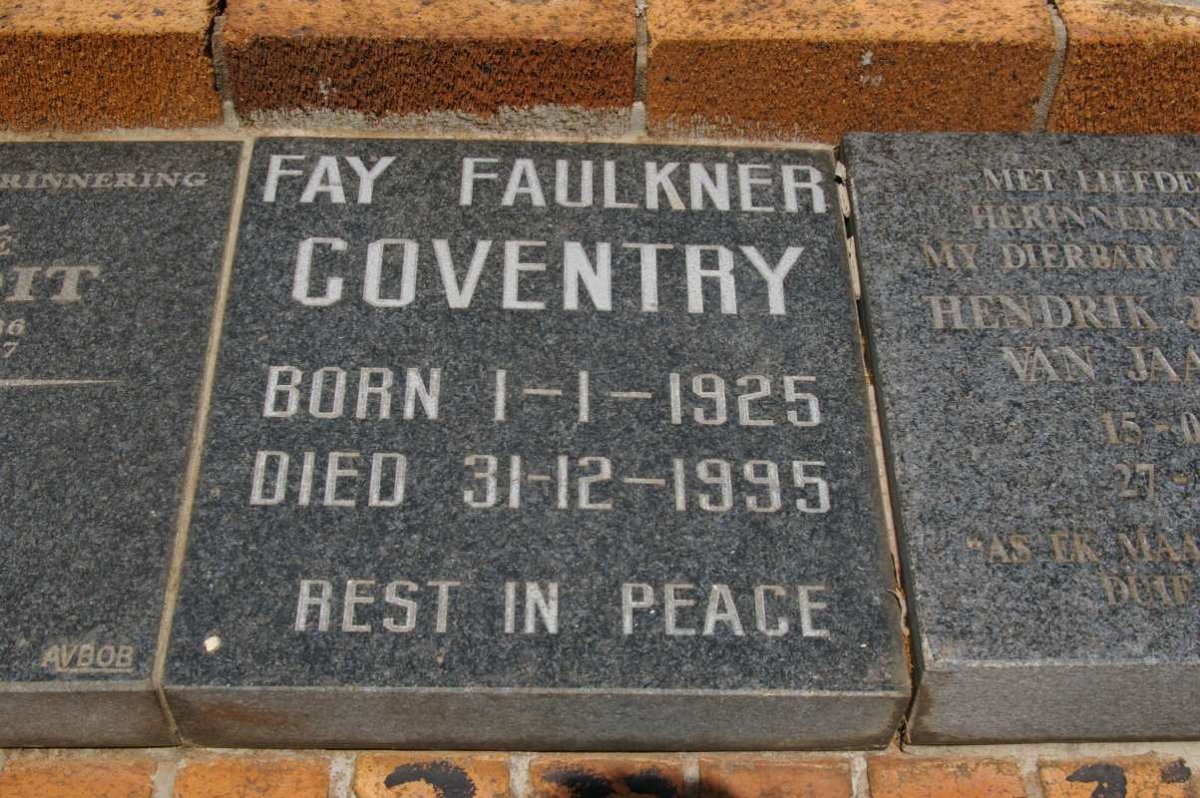 COVENTRY Fay Faulkner 1925-1995