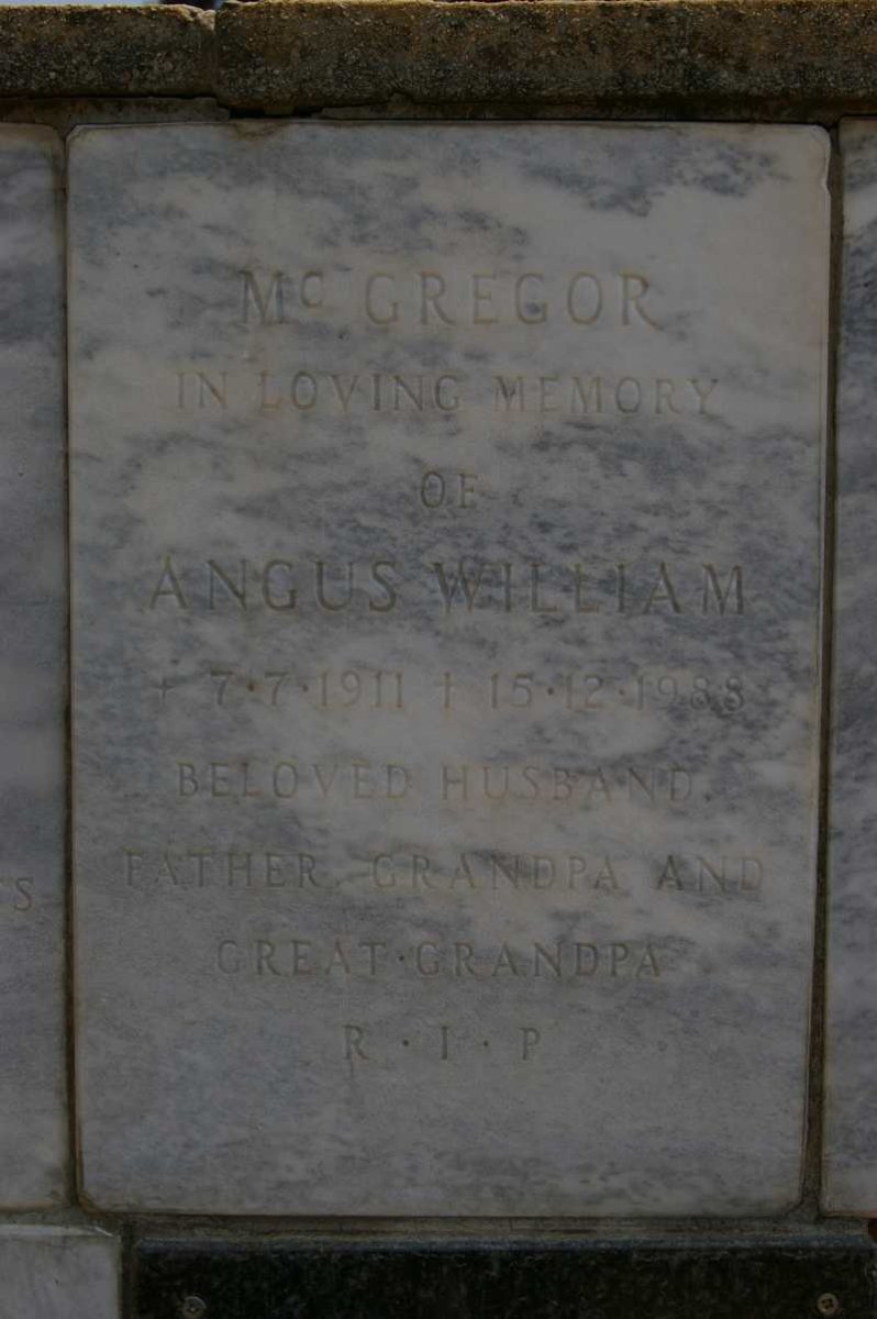 Mc GREGOR Angus William 1911-1988