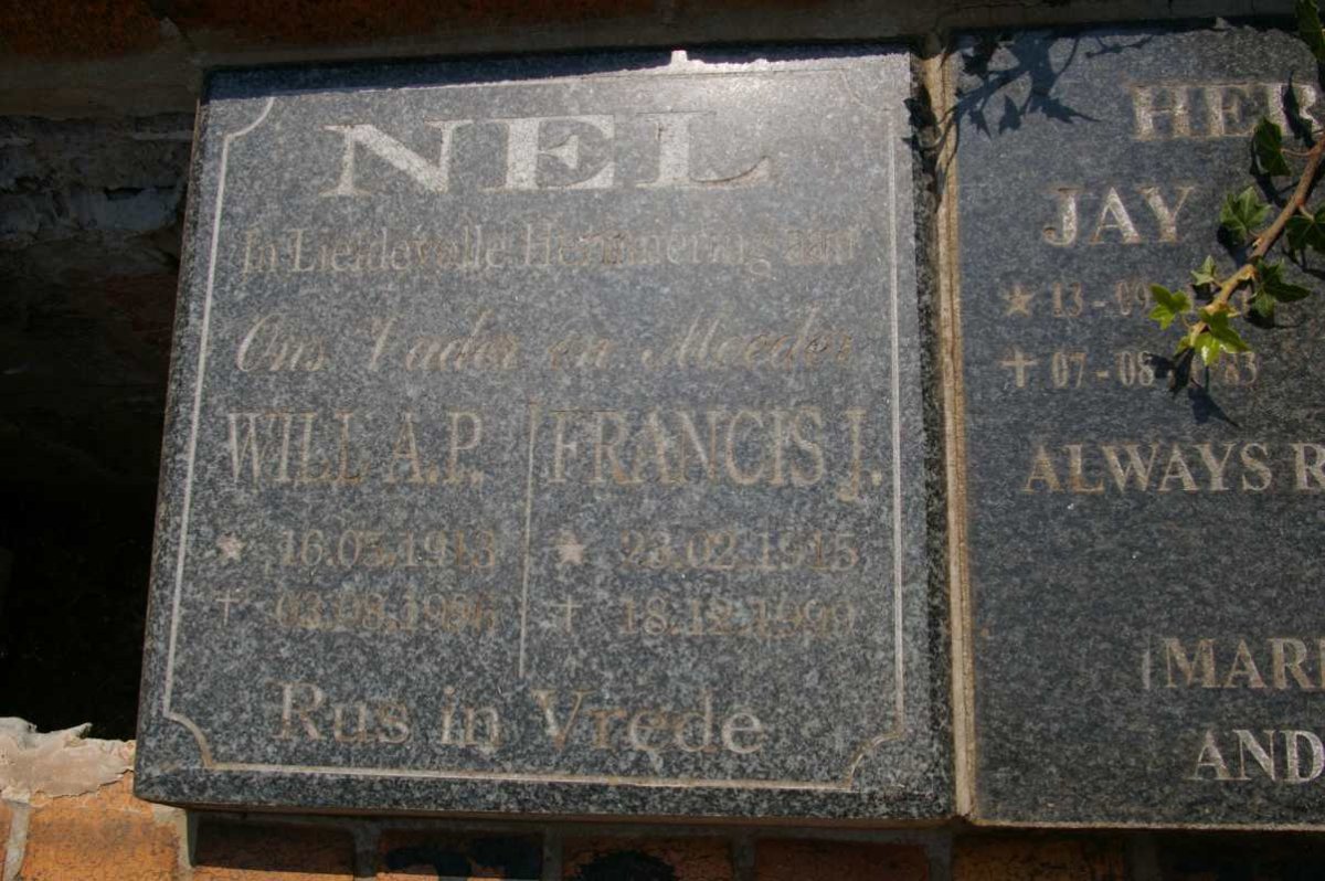 NEL Will A.P. 1913-199? &amp; Francis J. 1915-1999