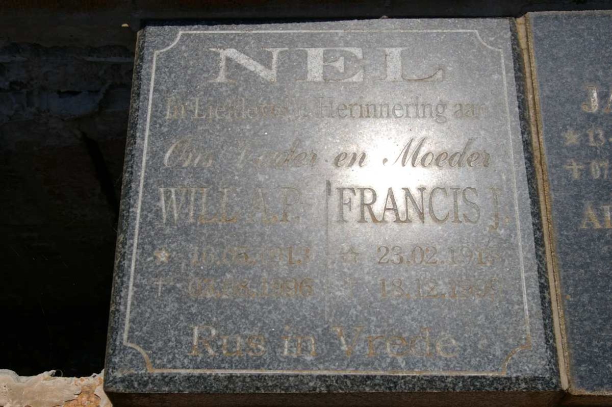 NEL Will A.P. 1913-199? &amp; Francis J. 19?5-1999