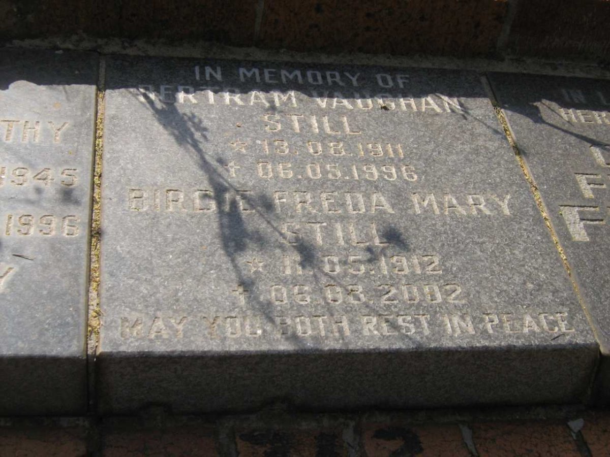 STILL Bertram Vaughan 1911-1996 &amp; Birgie Freda Mary 1912-2002
