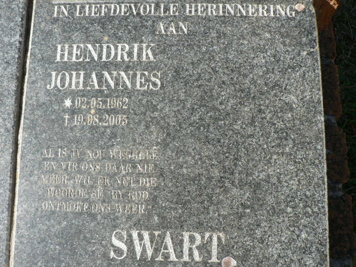 SWART Hendrik Johannes 1962-2005