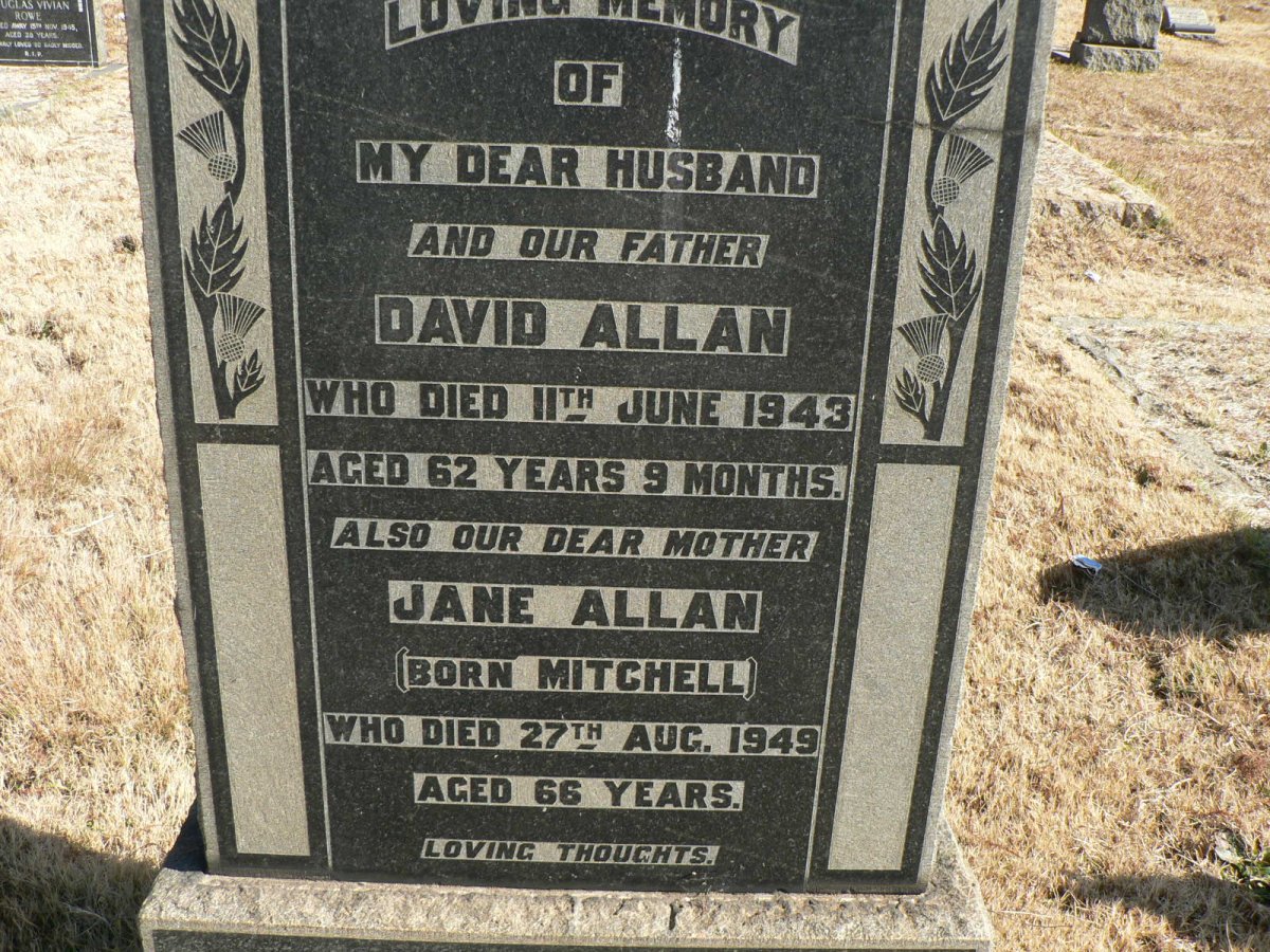 ALLAN David -1943 &amp; Jane MITCHELL -1949