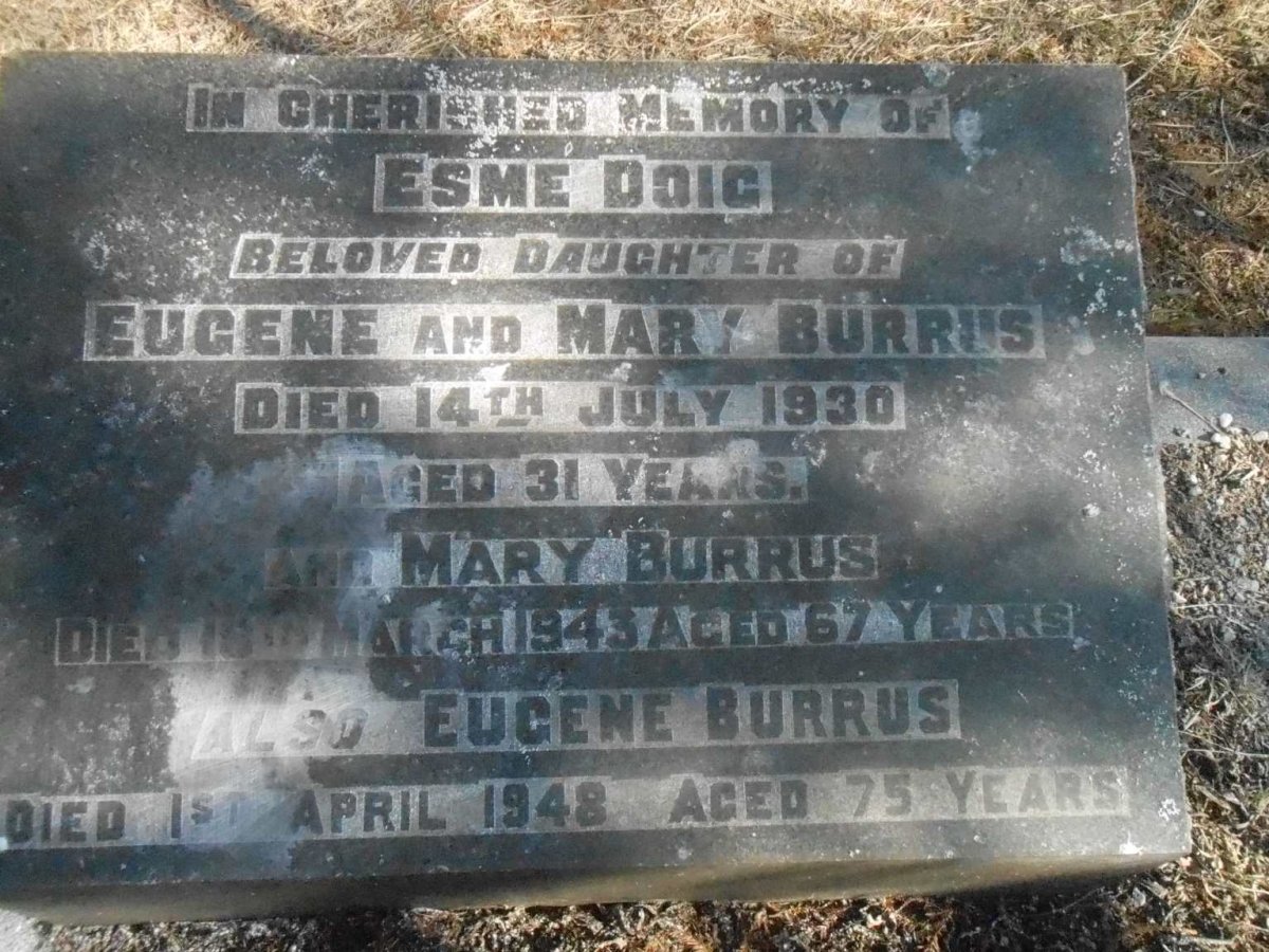 BURRUS Eugene -1948 &amp; Mary -1943 :: DOIG Esme -1930