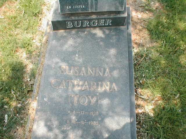 BURGER Susanna Catherina 1928-1983