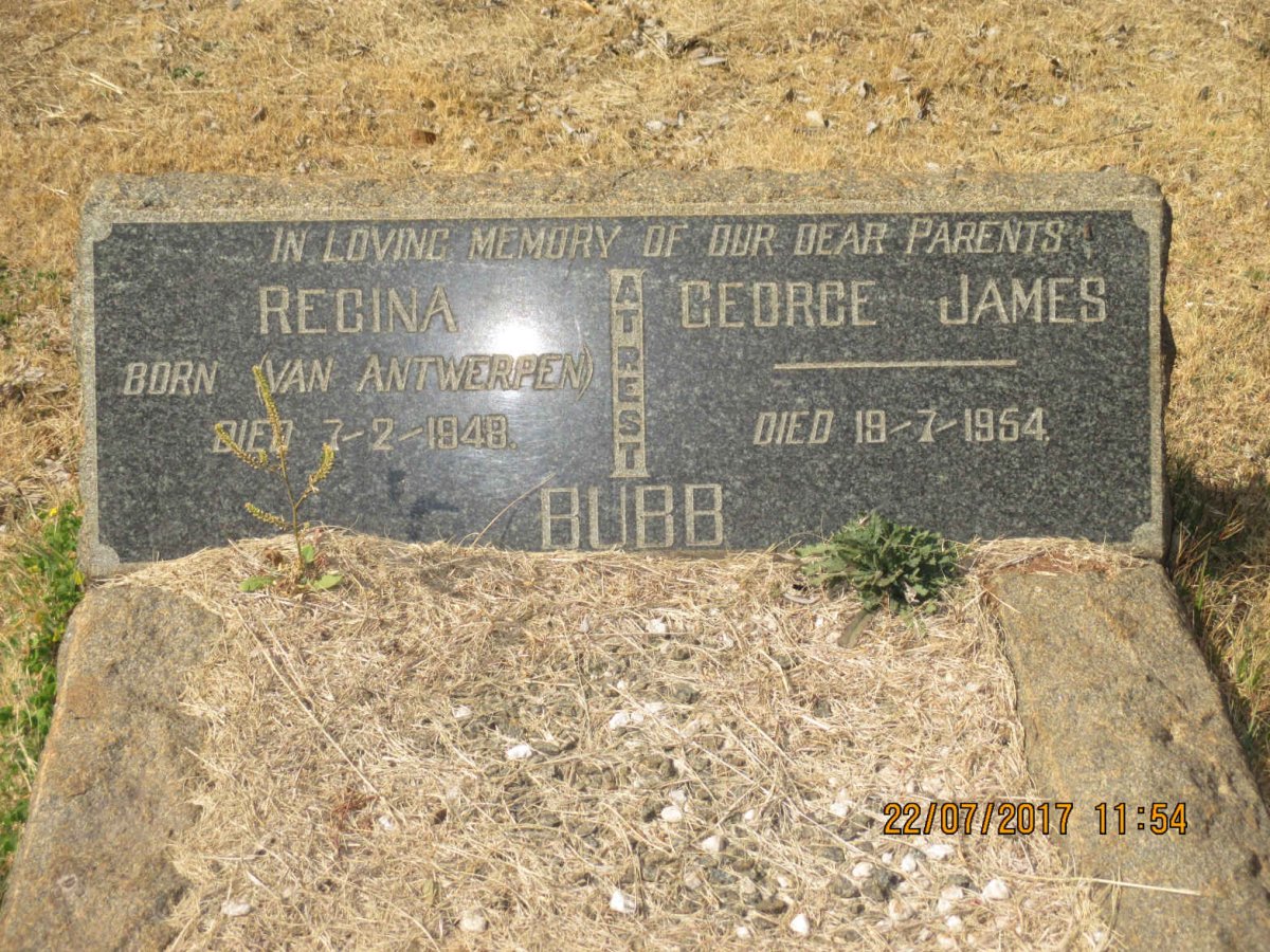 BUBB George James -1954 &amp; Regina VAN ANTWERPEN -1948