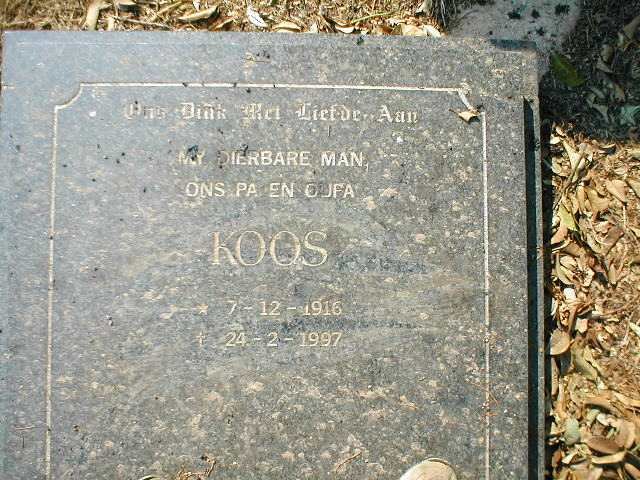 BURGER Koos 1916-1997