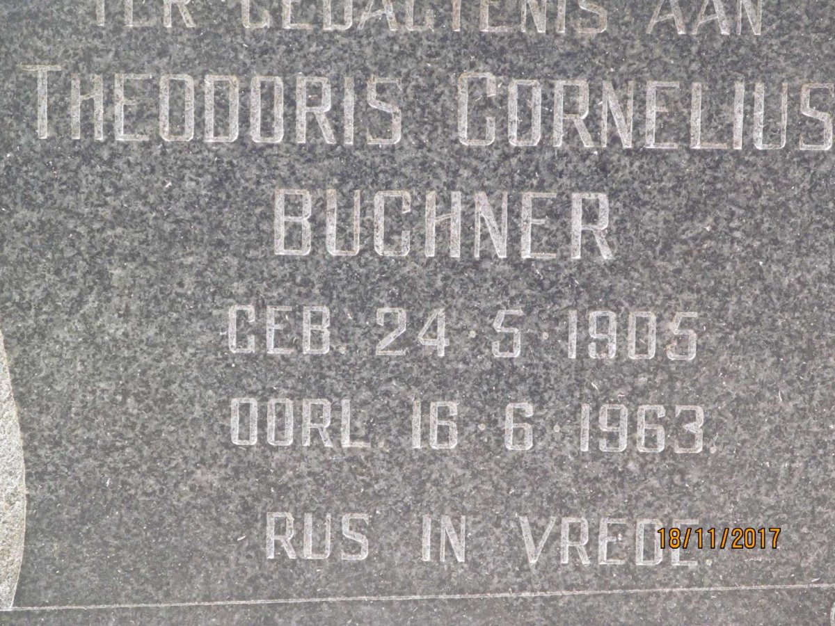 BUCHNER Theodoris Cornelius 1905-1963