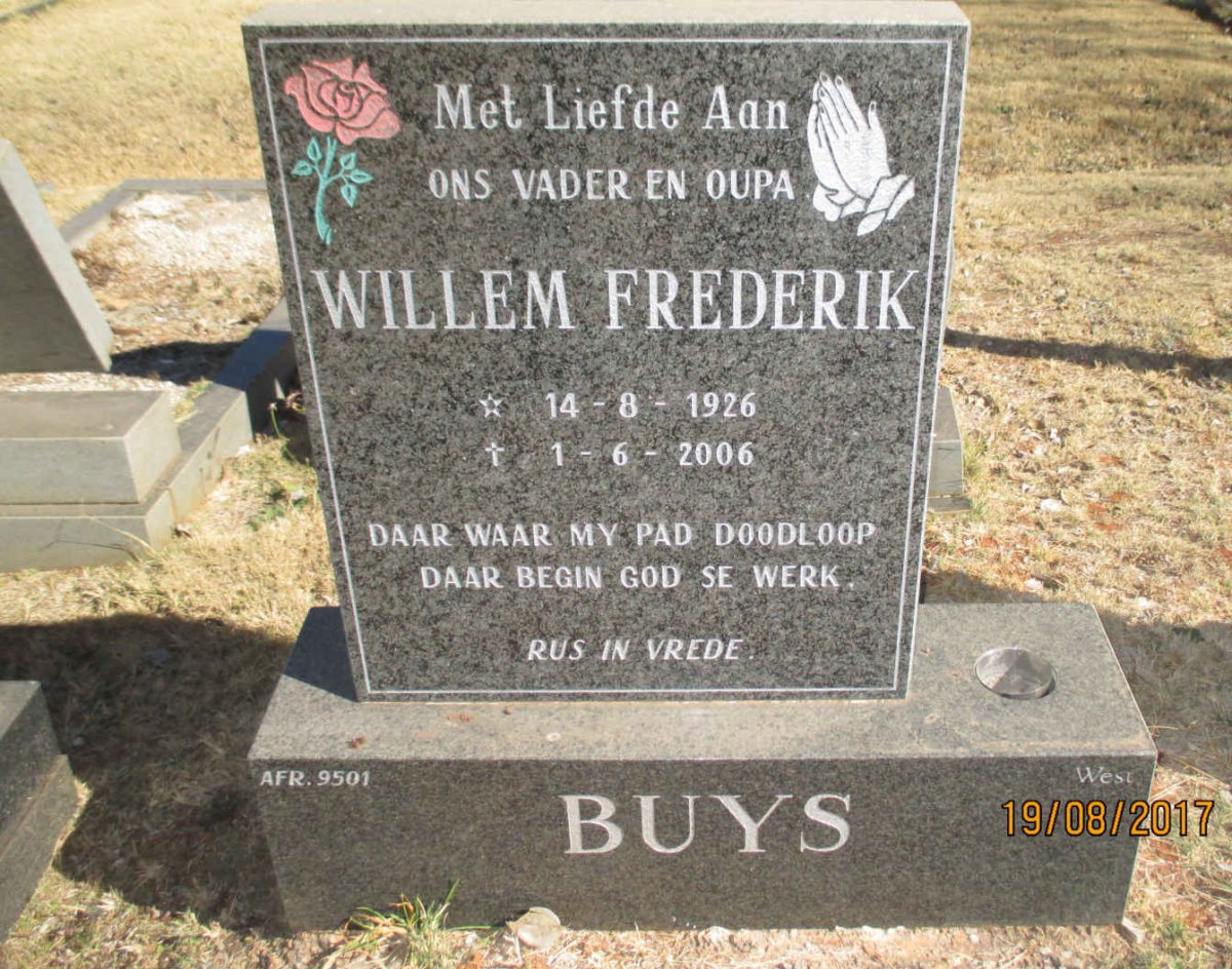 BUYS Willem Frederik 1926-2006