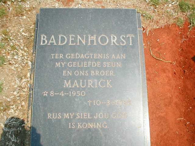 BADENHORST Maurick 1950-1985