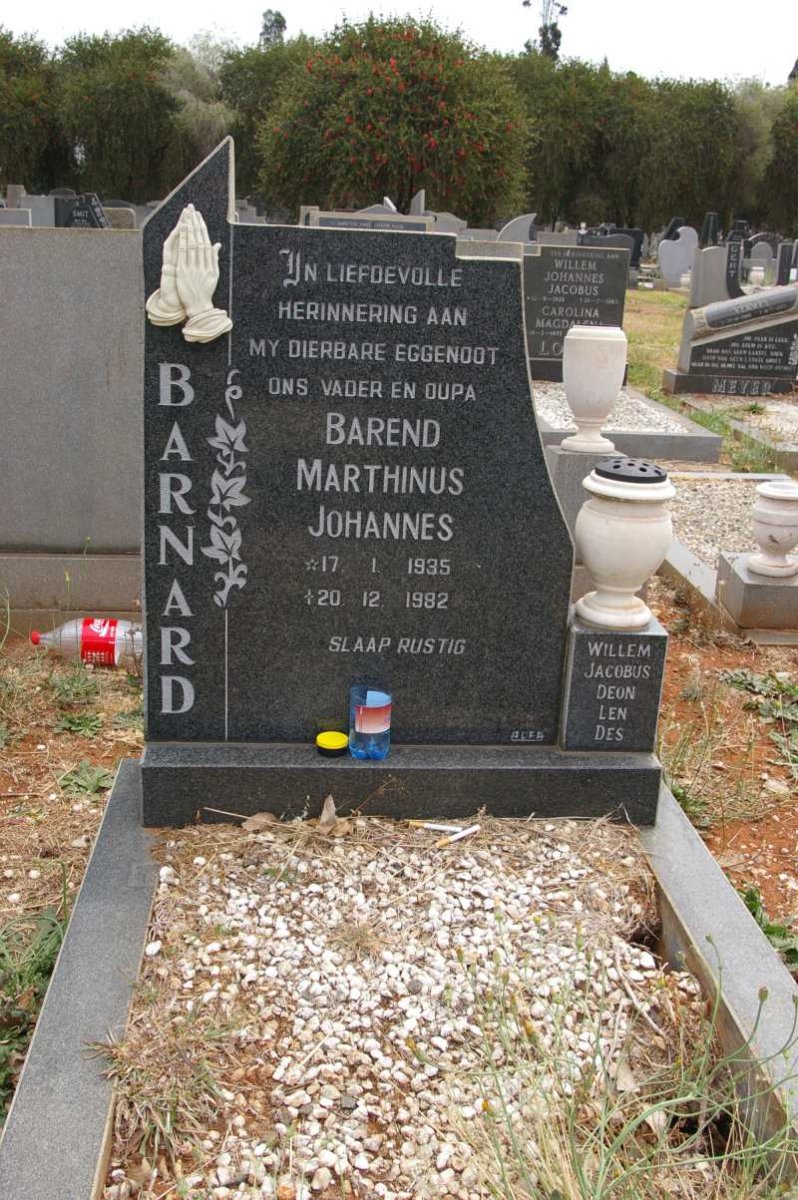 BARNARD Barend Marthinus Johannes 1935-1982