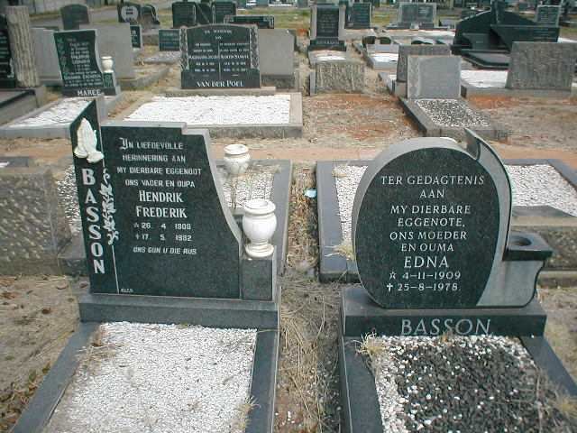 BASSON Hendrik Frederick 1908-1982 :: BASSON Edna 1909-1978