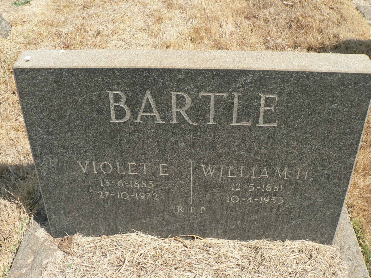 BARTLE Willam H. 1881-1953 &amp; Violet E. 1885-1972