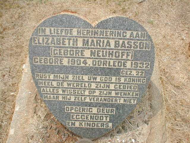 BASSON Elizabeth Maria nee NEUHOFF 1904-1932