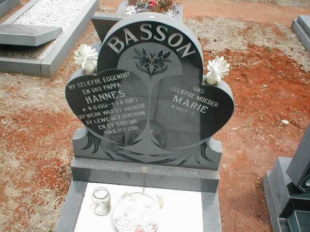 BASSON Hannes 1951-1987 &amp; Marie 1952-