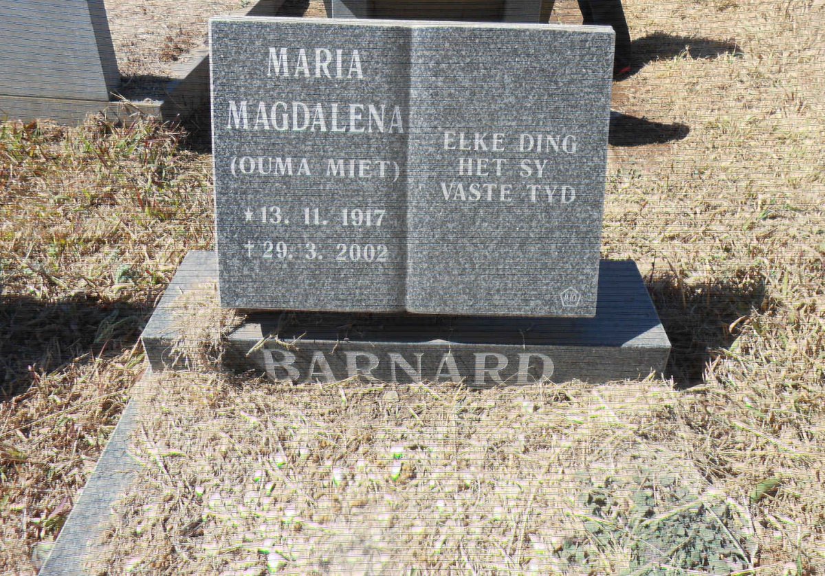 BARNARD Maria Magdalena 1917-2002
