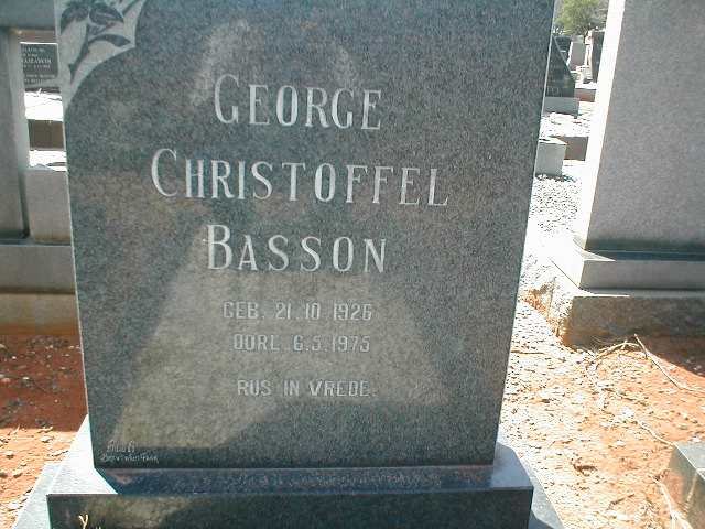 BASSON George Christoffel 1926-1975