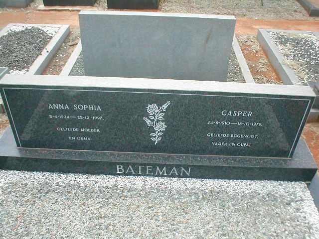 BATEMAN Casper 1910-1979 &amp; Anna Sophia 1924-1997