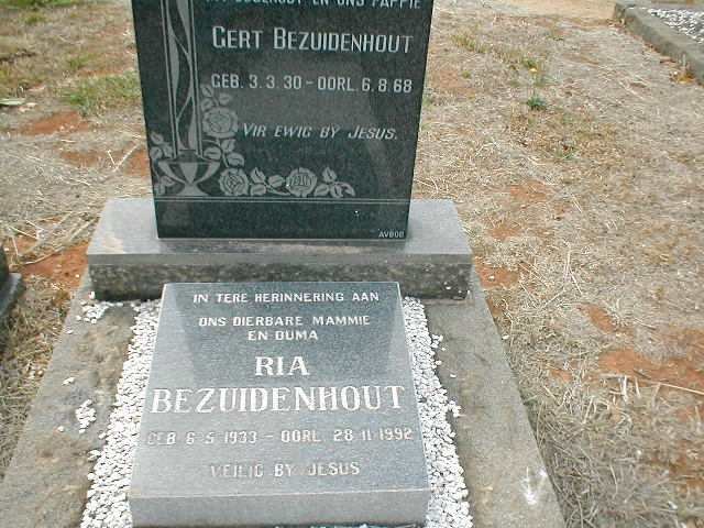 BEZUIDENHOUT Gert 1930-1968 &amp; Ria 1933-1992