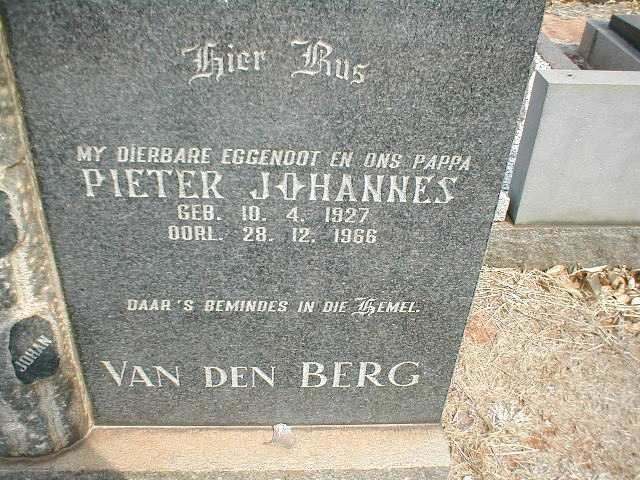 BERG Pieter Johannes, van den 1927-1966