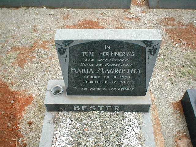 BESTER Maria Magrietha 1906-1987