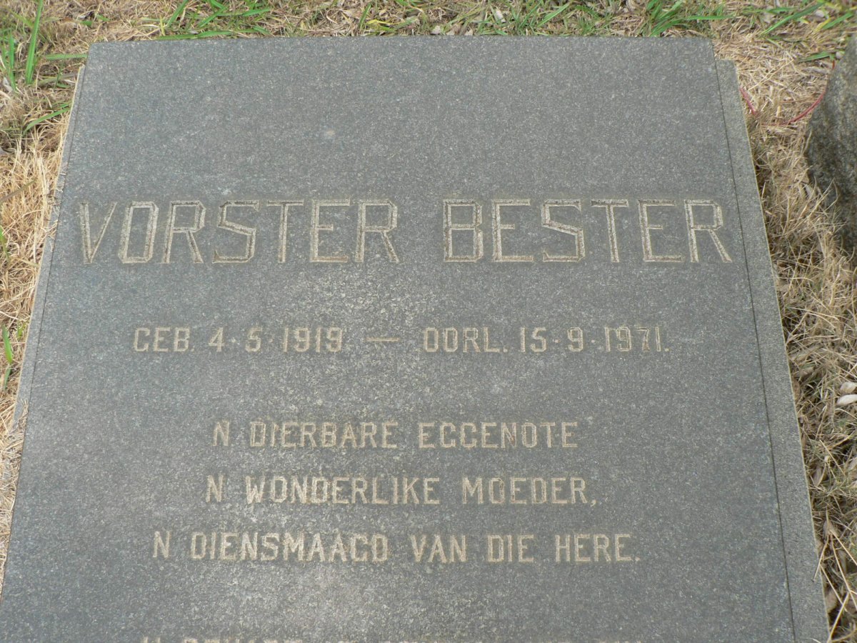BESTER Vorster 1919-1971