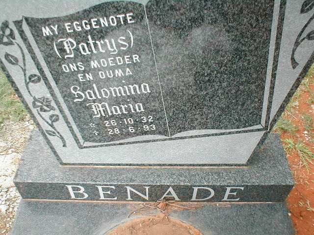 BENADE Salomina Maria 1932-1993