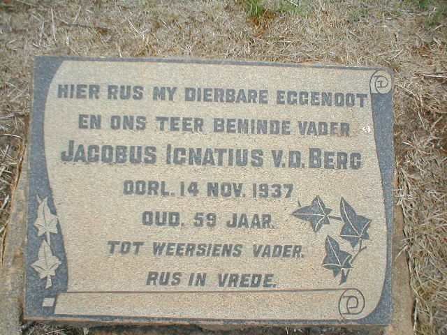 BERG Jacobus Ignatius, v.d. -1937