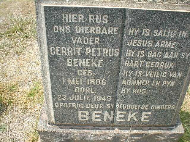 BENEKE Gerrit Petrus 1886-1943