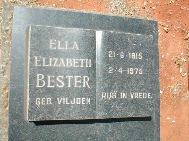 BESTER Ella Elizabeth nee VILJOEN 1915-1975