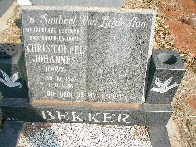 BEKKER Christoffel Johannes 1941-1996