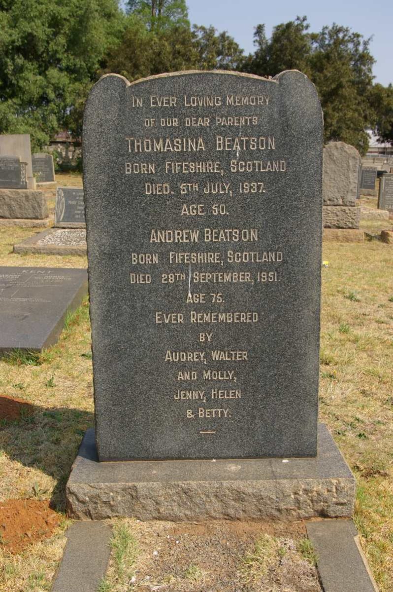 BEATSON Andrew -1951 &amp; Thomasina -1937