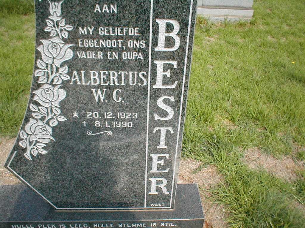 BESTER Albertus W.C. 1923-1990