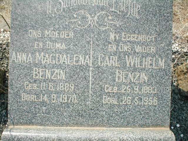 BENZIN Carl Wilhelm 1883-1956 &amp; Anna Magdalena 1889-1970