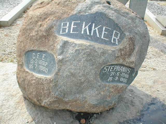 BEKKER C.F.E. 1892-1980 :: BEKKER Stephanus J. 1886-1966
