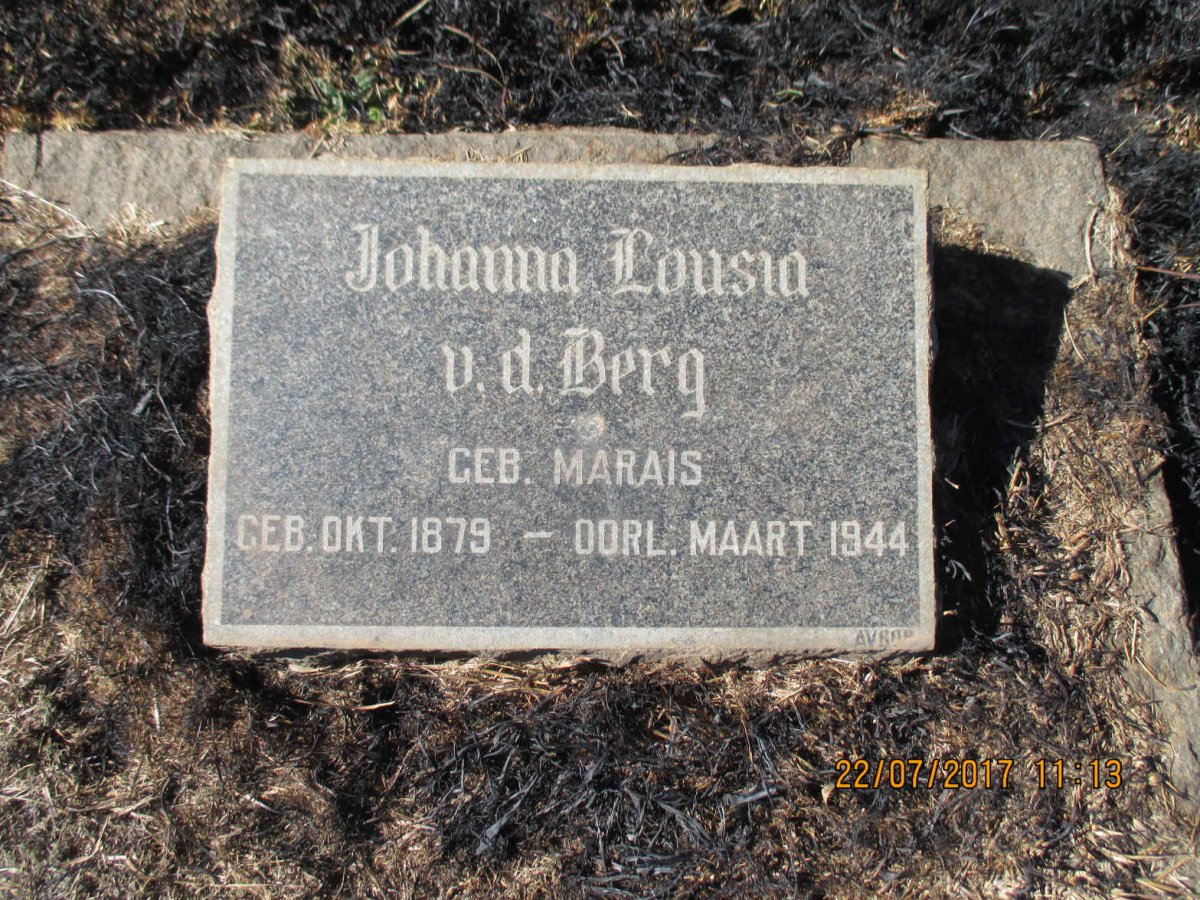 BERG Johanna Lousia, v.d nee MARAIS 1879-1944