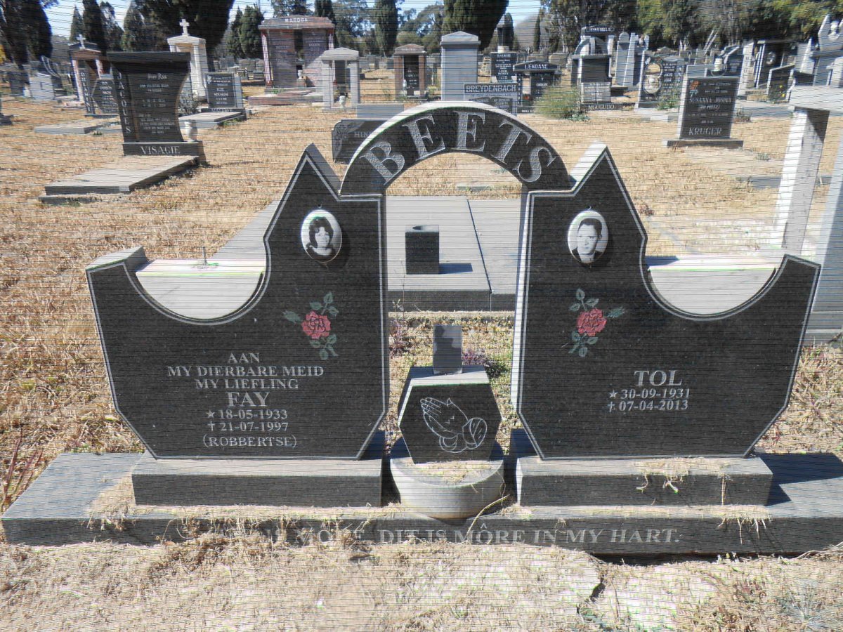 BEETS Tol 1931-2013 &amp; Fay ROBBERTSE 1933-1997