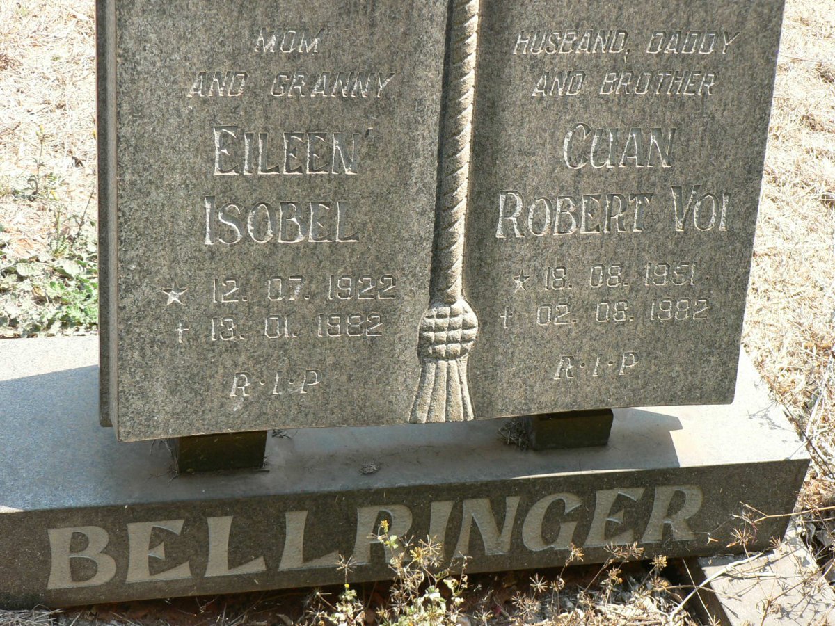 BELLRINGER Cuan Robert Voi 1951-1982 :: BELLRINGER Eileen Isobel 1922-1982