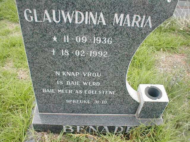 BENADE Glauwdina Maria 1936-1992