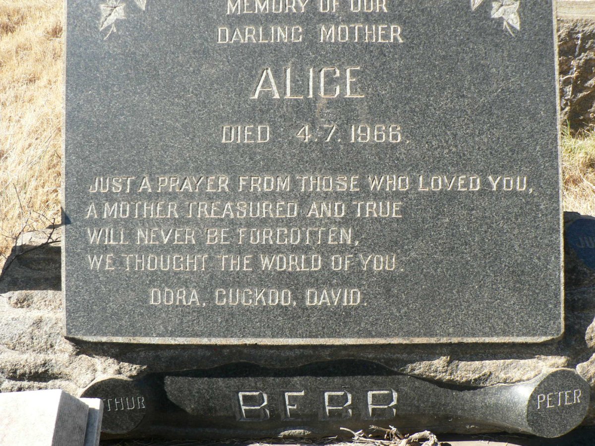 BEBB Alice -1966 :: CHRISTY Peter -1969 :: BEBB David -1976