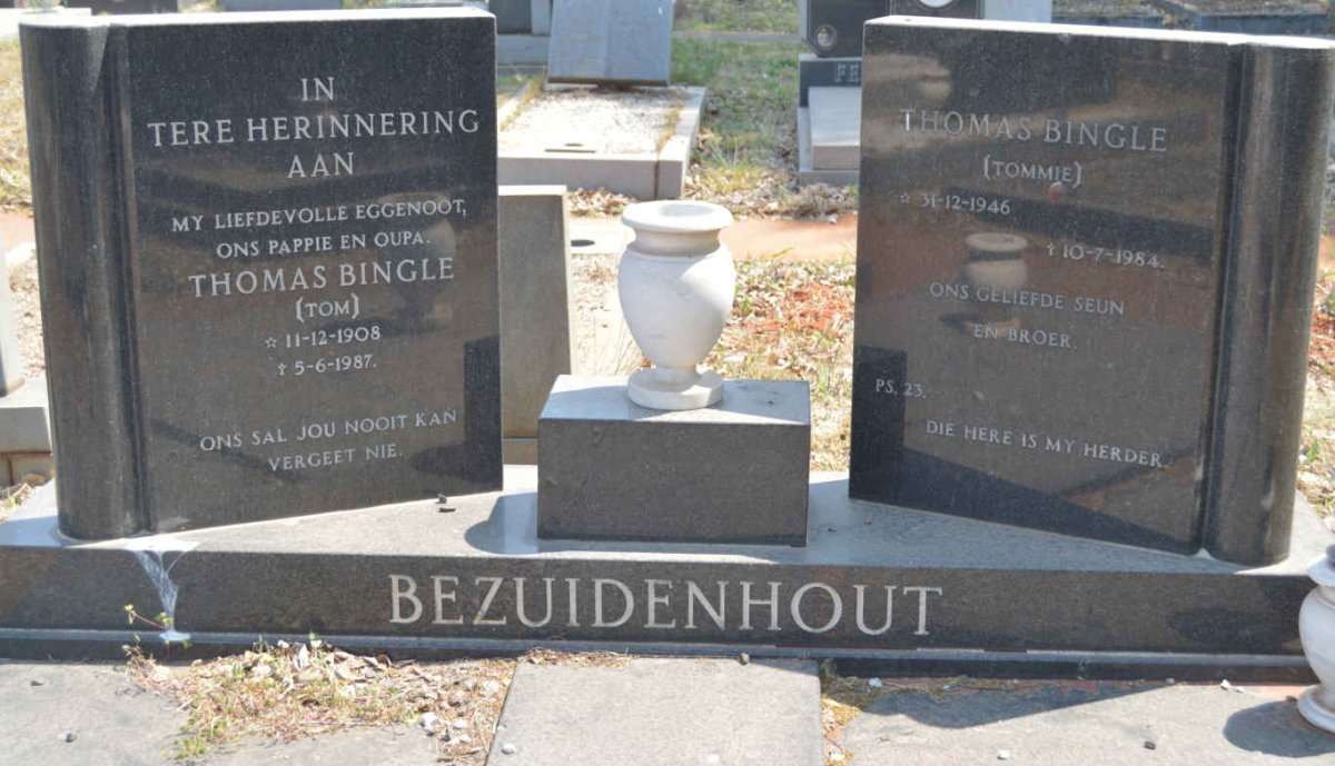 BEZUIDENHOUT Thomas Bingle 1908-1987 &amp; Hester Maria 1922-2001 :: BEZUIDENHOUT Thomas Bingle 1946-1984